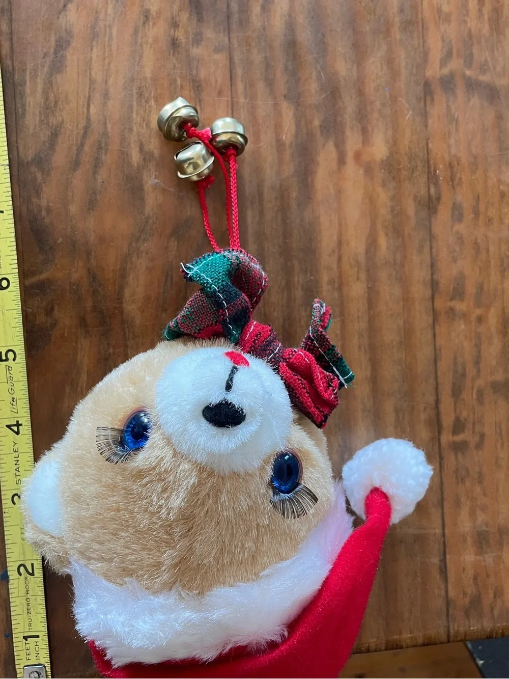 Vintage 80s Christmas Teddy Bear DoorKnober Cover Classic Home Decor Holiday